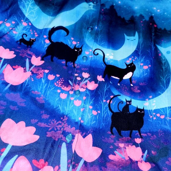 Black Milk Kitty Parade Button Up Shirt - Picture 6 of 8